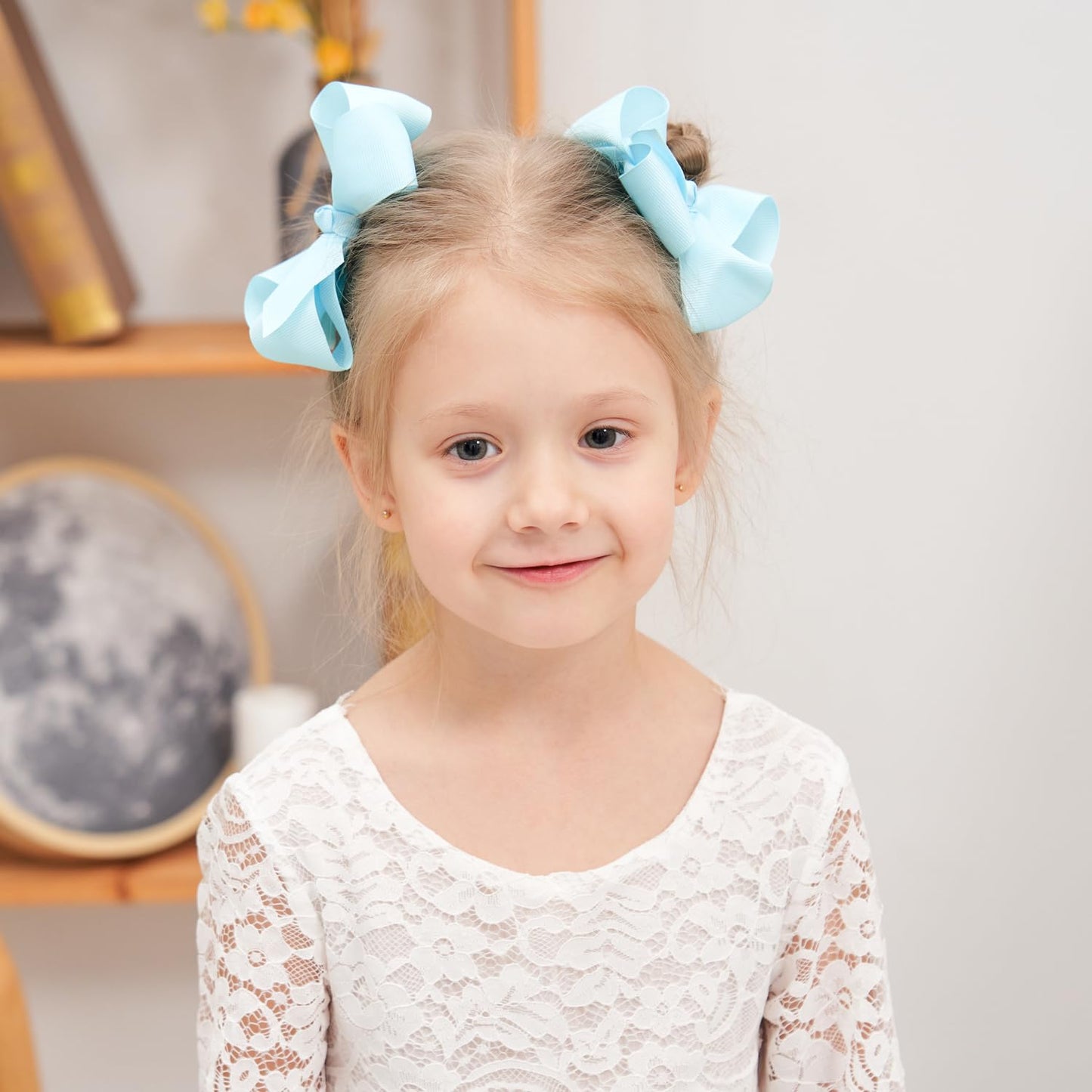 40Pcs 4.5 Inch Hair Bows For Girls Grosgrain Ribbon Toddler Hair Accessories With Alligator Clips For Toddlers Baby Girls Kids T