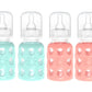 Lifefactory 4Oz Glass Baby Bottle (Mint/Cantaloupe 4Pk)