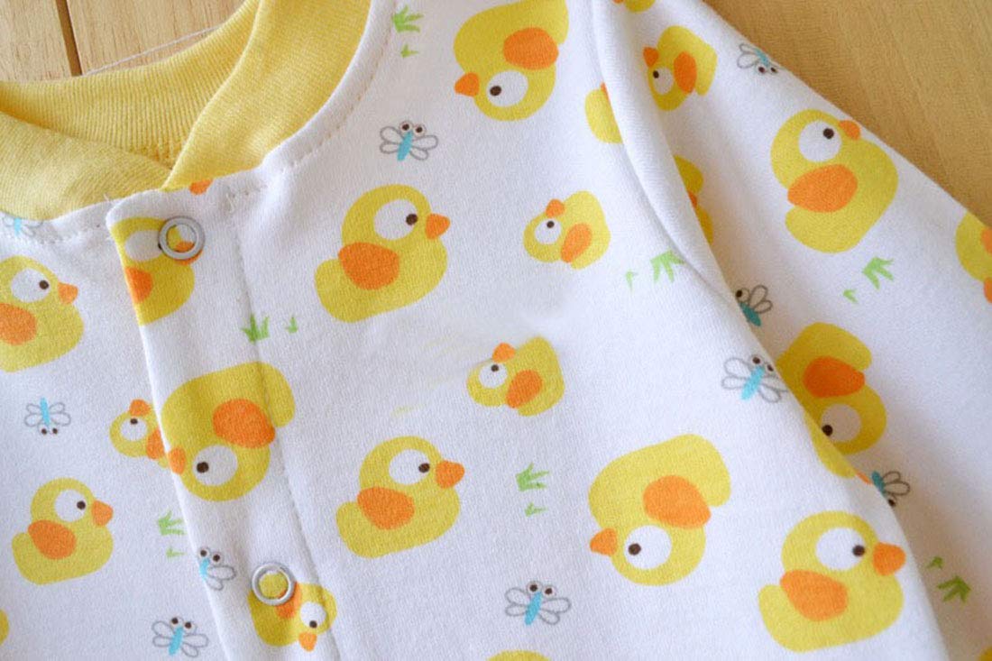 Baby Orangic Cotton Jumpsuit Comfort Christening Clothes Long Sleeve Footed Romper For 0-3 Month Infant Duck