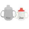 Nuby First Training Cup - Silicone Cup with Free-Flow Spout and Easy-Grip Design - 2 oz - 6+ Months - Coral and Sprinkles