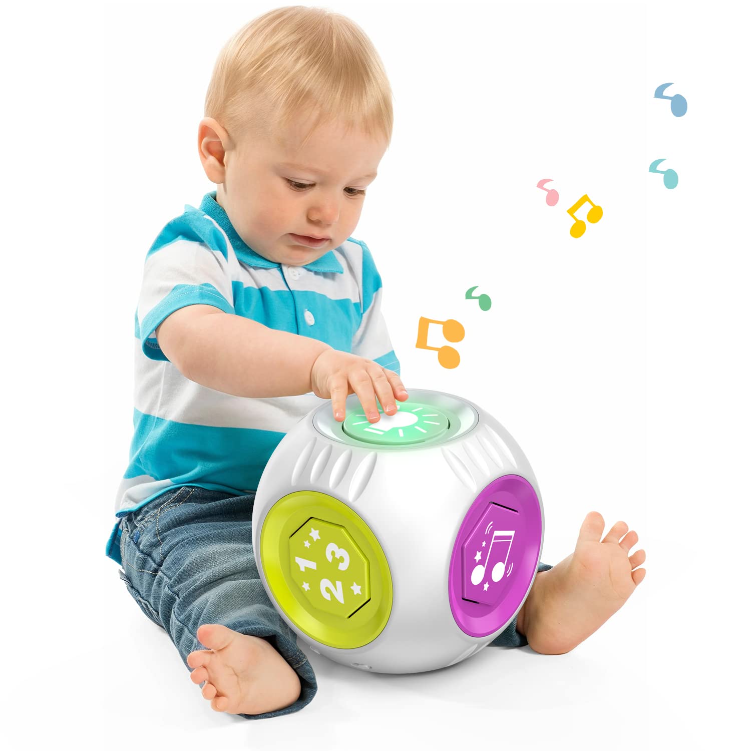 Talkfun Bilingual Cube Learning Toy for 1+ Year Old Boy Girl Gift, Musical Developmental Baby Toy 12-18 Month, Educational Toy f