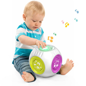 Talkfun Bilingual Cube Learning Toy for 1+ Year Old Boy Girl Gift, Musical Developmental Baby Toy 12-18 Month, Educational Toy f