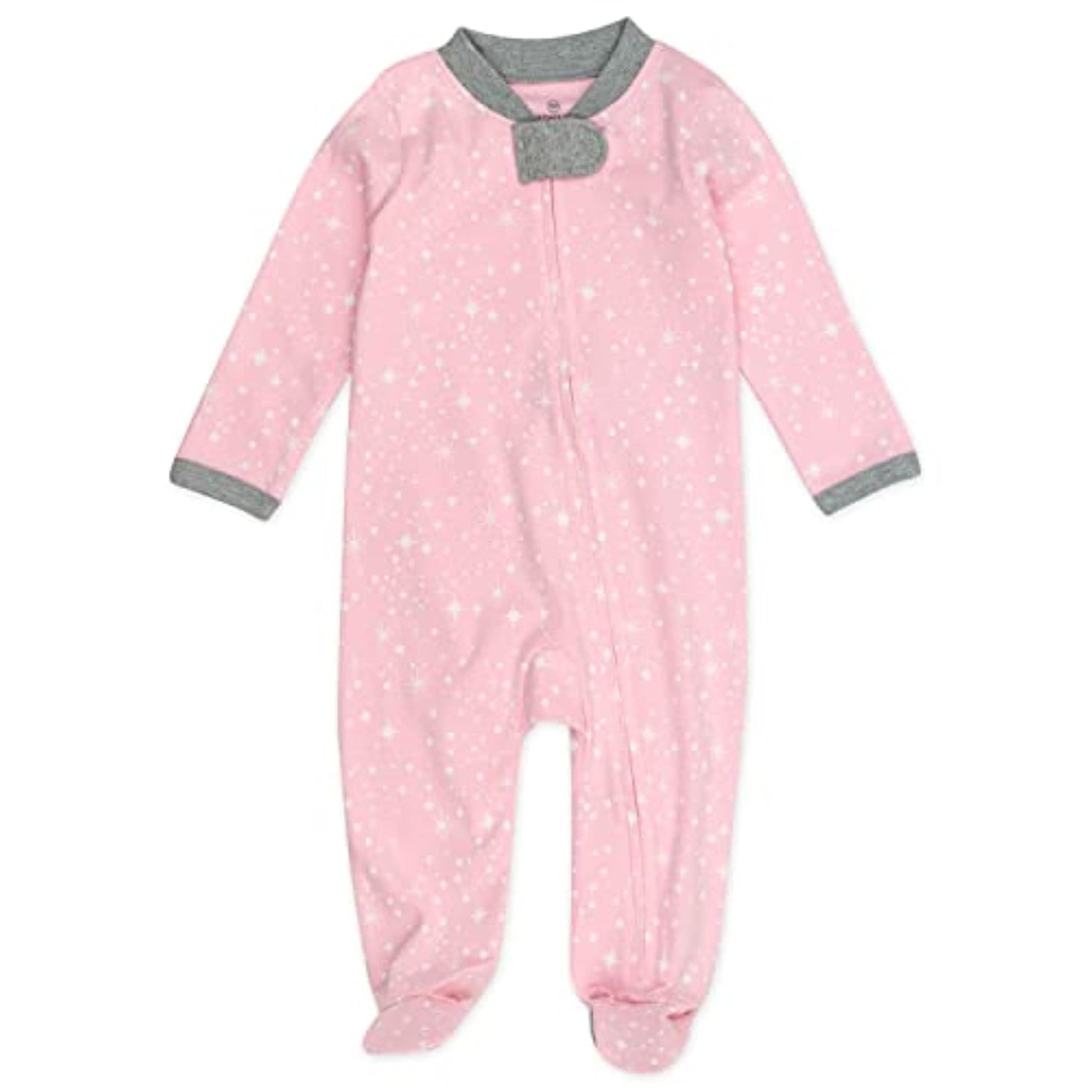 Honestbaby Sleep And Play Footed Pajamas One-Piece Sleeper Jumpsuit Zip-Front Pjs 100% Organic Cotton For Baby Girls, Twinkle St