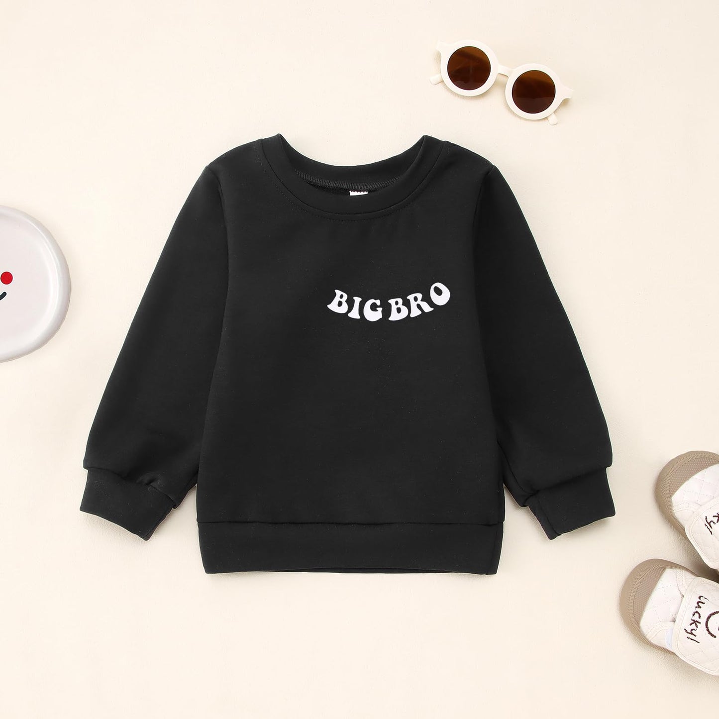 Boutikome Big Brother Sweatshirt Toddler Baby Boy Cool Big Bro Club Shirts Announcement Pullover Long Sleeve Fall Tops(Black,4-5
