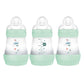 Mam Easy Start Anti Colic Baby Bottle, Easy Switch Between Breast And Bottle, Reduces Air Bubbles, 3 Pack, Newborn, Boy, Turquoi