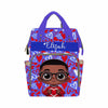 Customized School Bag With Name, Large Capacity Waterproof Diaper Bag, Cool Boy Print Monogram Nappy Backpack With Thermal Pocke