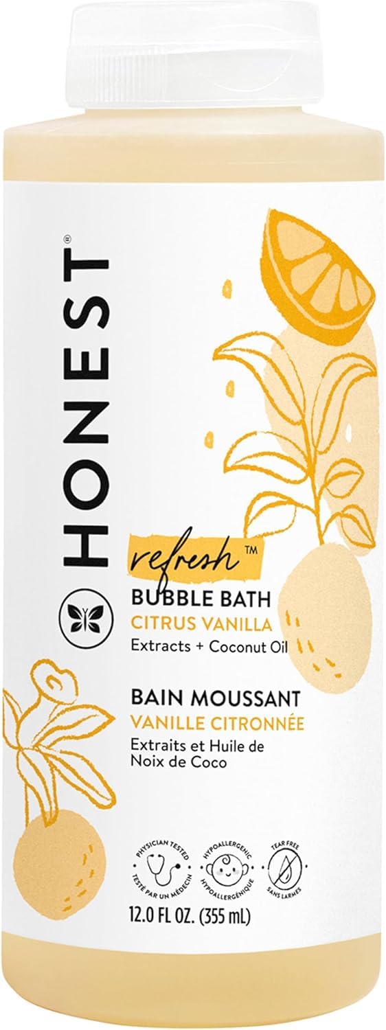 The Honest Company Foaming Bubble Bath | Gentle for Baby | Naturally Derived, Tear-free, Hypoallergenic | Citrus Vanilla Refresh