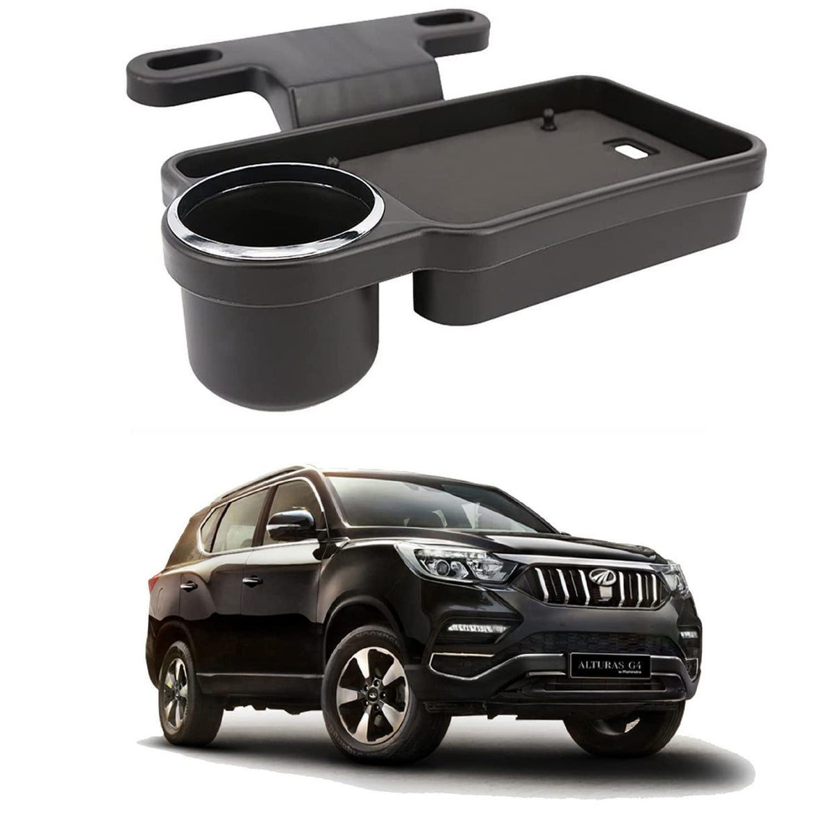 Oshotto (FT04) Foldable Car Auto Headrest Rear Back Seat Table Drink Food Cup Tray Holder Compatible with Mahindra Alturas G4 