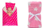 CTMKIDS Baby Wrap with Cushion Cap for Kids 74x84 cm  Pink & Baby Blankets New Born Pack of Star Wrapper Bedsheet  Pink