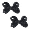 3 Inch Satin Bow For Little Girls - 2 Pcs (Black)