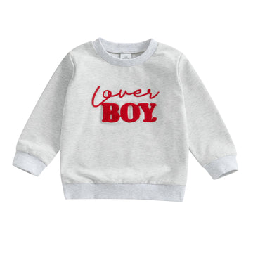 Karuedoo Toddler Baby Boy Girl Valentines Day Clothes Letter Print Crewneck Sweatshirt Long Sleeve Shirts Top Spring Outfit (A-G