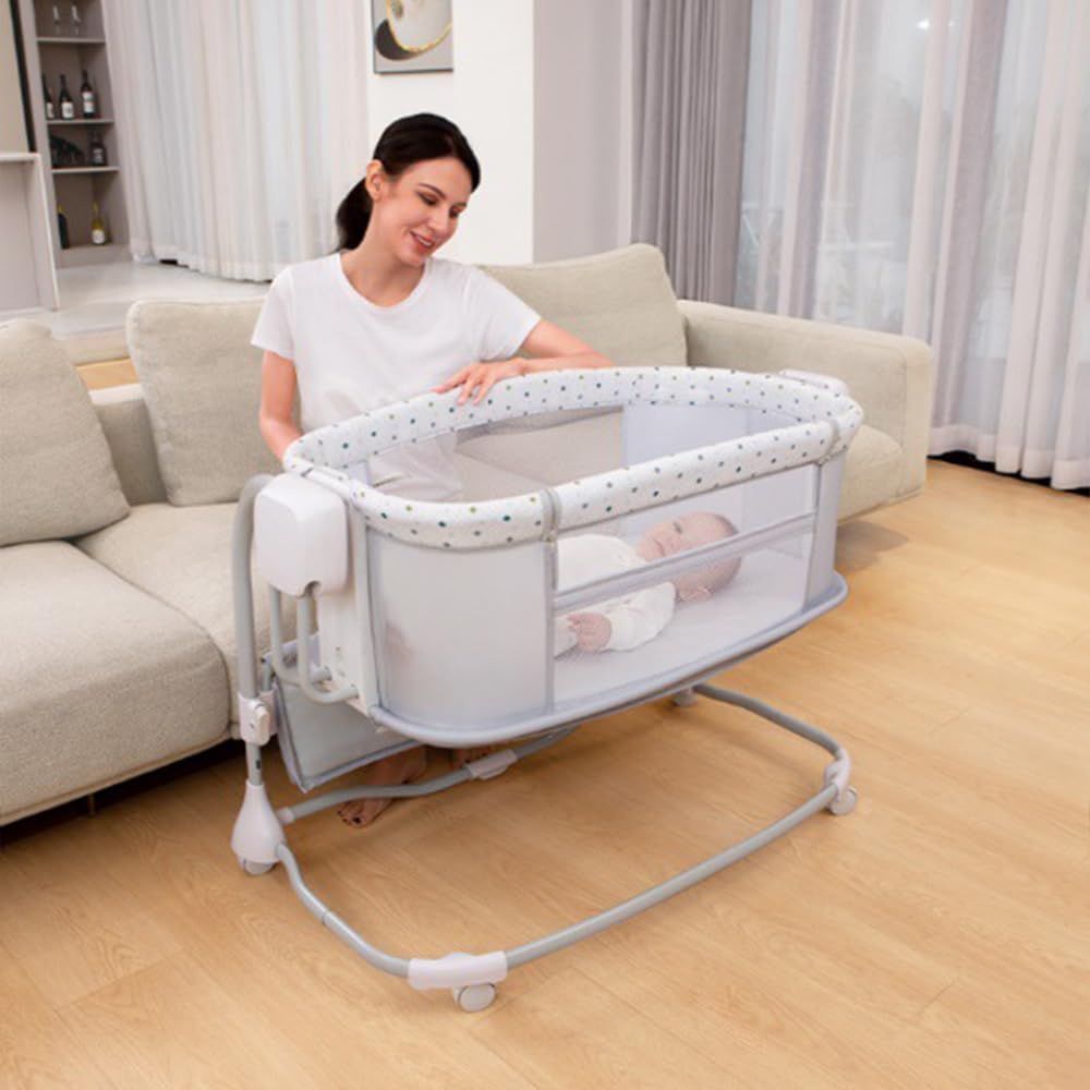 Staranddaisy Mastela Deluxe 3In1 Baby Bassinet With Automatic Swing Rocker  Newborns (018 Months), Adjustable Stand Height, 