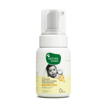 Mother Sparsh Simply Unscented Foaming Baby Face & Baby Body Wash With Natural Oatmeal-150Ml | Head To Toe Tear-Free Formula For
