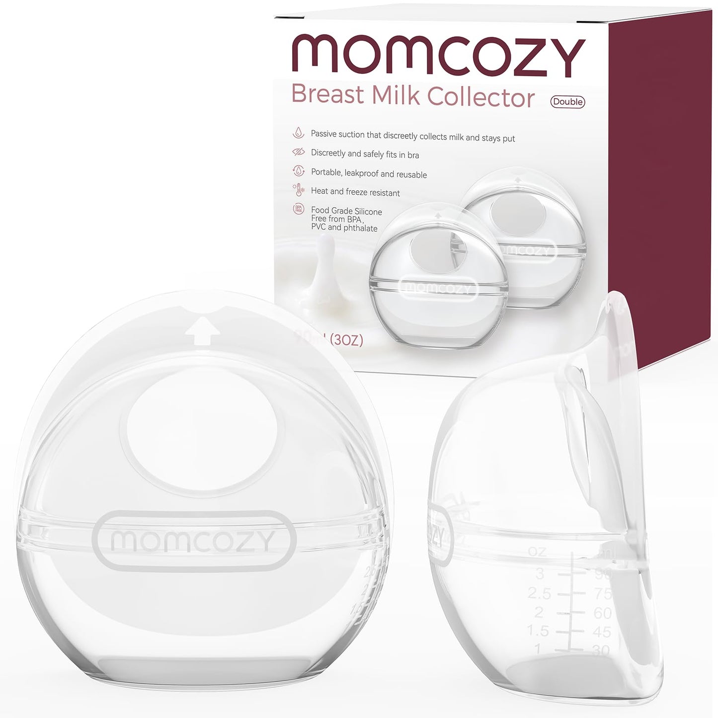 Momcozy Breast Milk Collector, Milk Collectors For Breastfeeding, Reusable Breast Milk Shells, Silicone Catcher With More Fit &