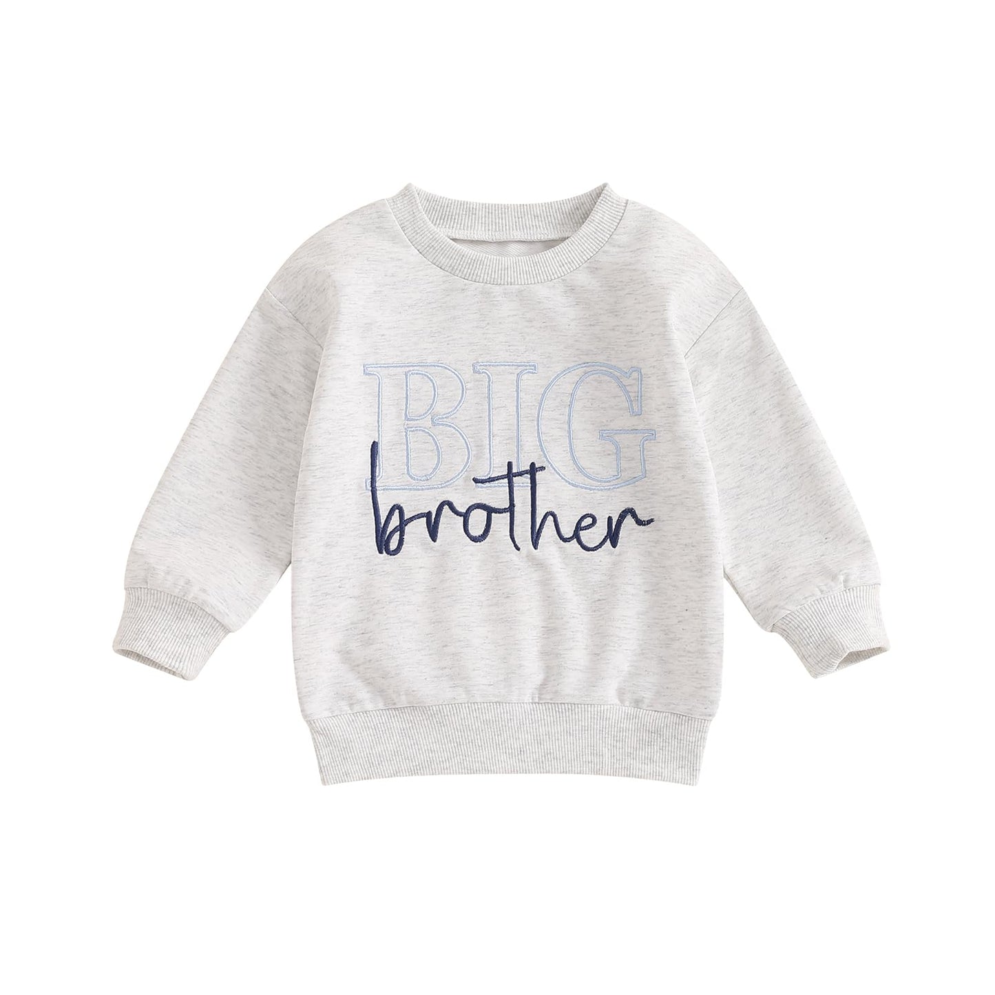 Toddler Baby Girl Boy Sweatshirt Big Sister Big Brother Matching Outfits Kids Oversized Pullover Fall Clothes (Blue, 18-24 Month