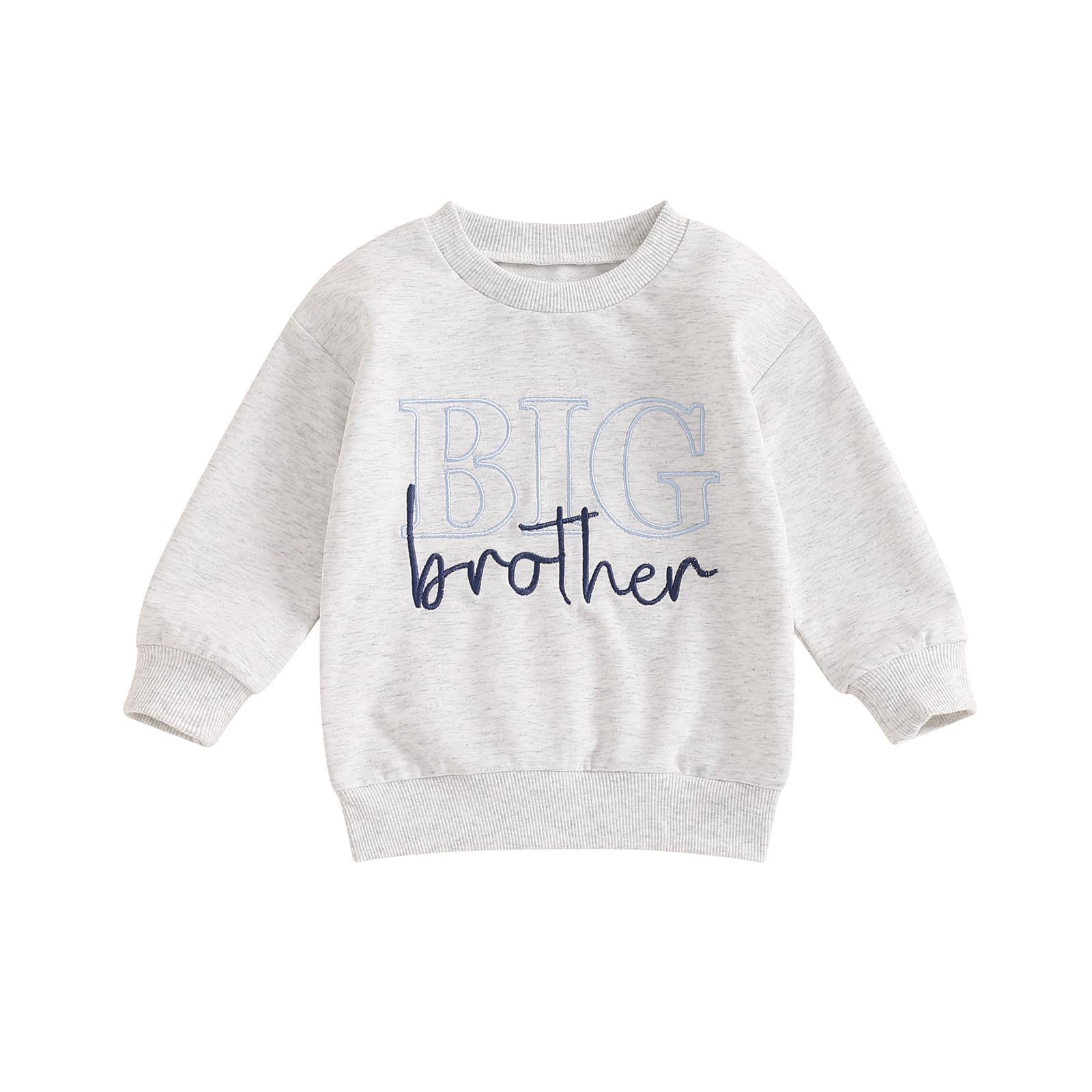 Toddler Baby Girl Boy Sweatshirt Big Sister Big Brother Matching Outfits Kids Oversized Pullover Fall Clothes (Blue, 18-24 Month