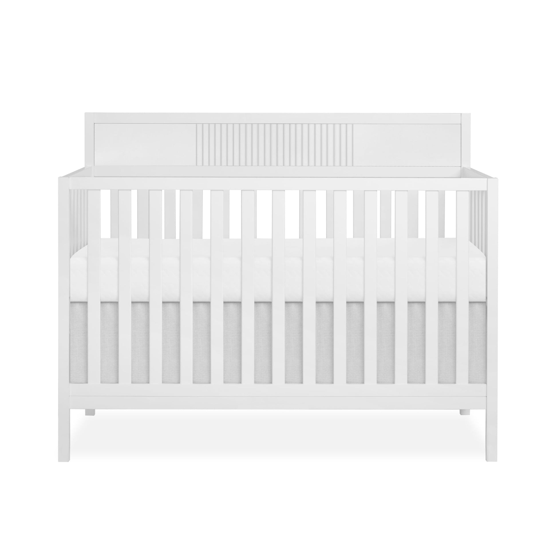 Dream On Me Ivy 5-in-1 Convertible Full-Size Baby Crib in White, GreenGuard Gold & JPMA Certified, 3 Mattress Heights, Converts 
