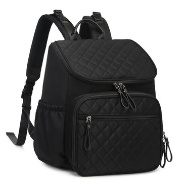 LORADI Lightweight Diaper Bag Backpack with Stroller Clips, Insulated Pockets, Baby Shower Essentials (Classic, Black-gold)