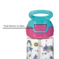 Nuby Push Button Flip-It Soft Spout Tritan Water Bottle, Pink Unicorns, 18 Oz