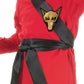 Ninja Red Costume Inspired For The Speically Trained Little Warrior Features Long Sleeve Shirt, Pants, Satin Sash And Belt With