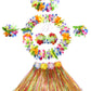 Fighting to Achieve 30cm Hawaiian multicolor Grass Skirt Performance Costume Set for Girls