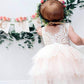 2Bunnies Girl Peony Lace Back A-Line Tiered Tutu Tulle Flower Girl Dress (No Applique Pink, 4T)