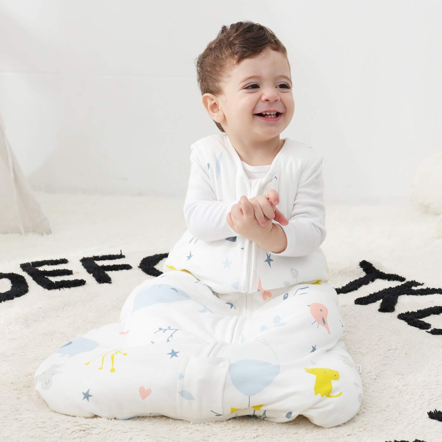 Mosebears Sleep Sack Baby Winter Wearable Blanket with 2-Way Zipper,2.5 TOG Cotton Sleep Sack Unisex (Ocean Animal, 12-18 Months