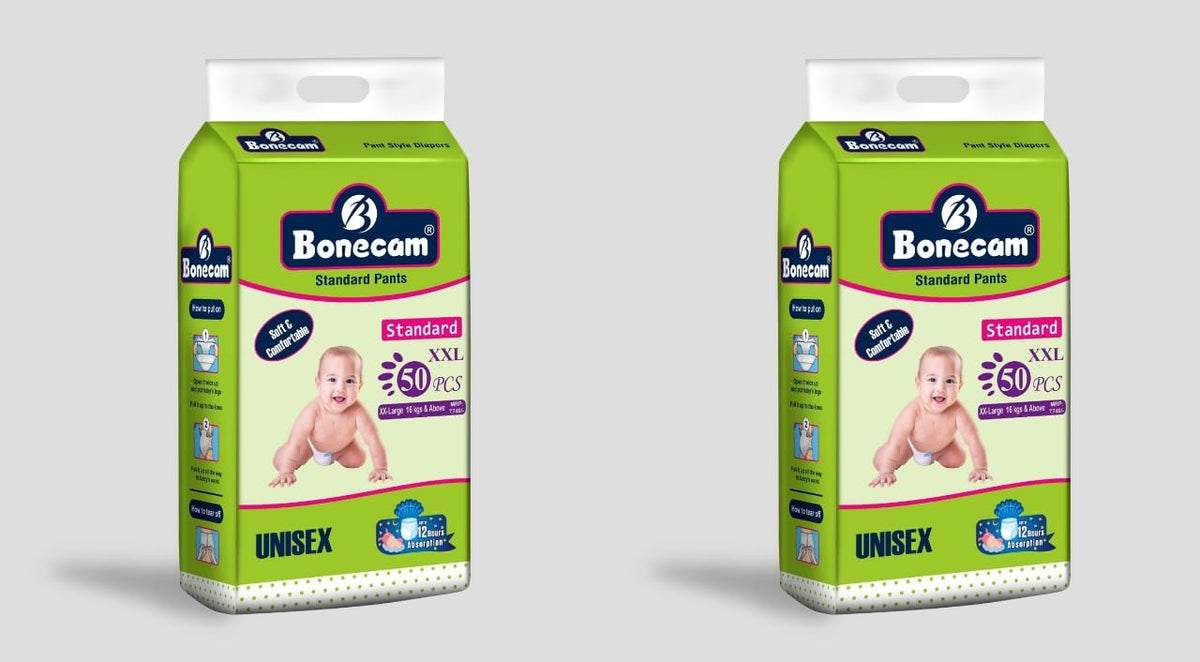 Alizee Bonecam Baby Pant Style Diapers (50 Count) Pack Of 2 (2Xl)