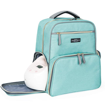 Breast Pump Backpack Diaper Bag - Multi-Function Mommy Outdoor Working Backpack With Insulation Pocket (Green)