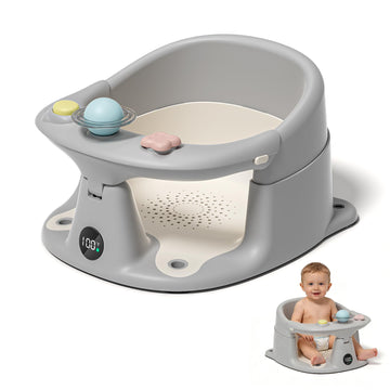 Baby Bath Seat for Babies 6 Months & up with Thermometer, Non-Slip Toddler Bath Seats for Sitting Up, Safe Infant & Newborn Bath