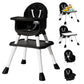 UNISWAN 6 in 1 Baby High Chair, Convertible Highchair for Babies and Toddlers (Black)