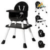 UNISWAN 6 in 1 Baby High Chair, Convertible Highchair for Babies and Toddlers (Black)