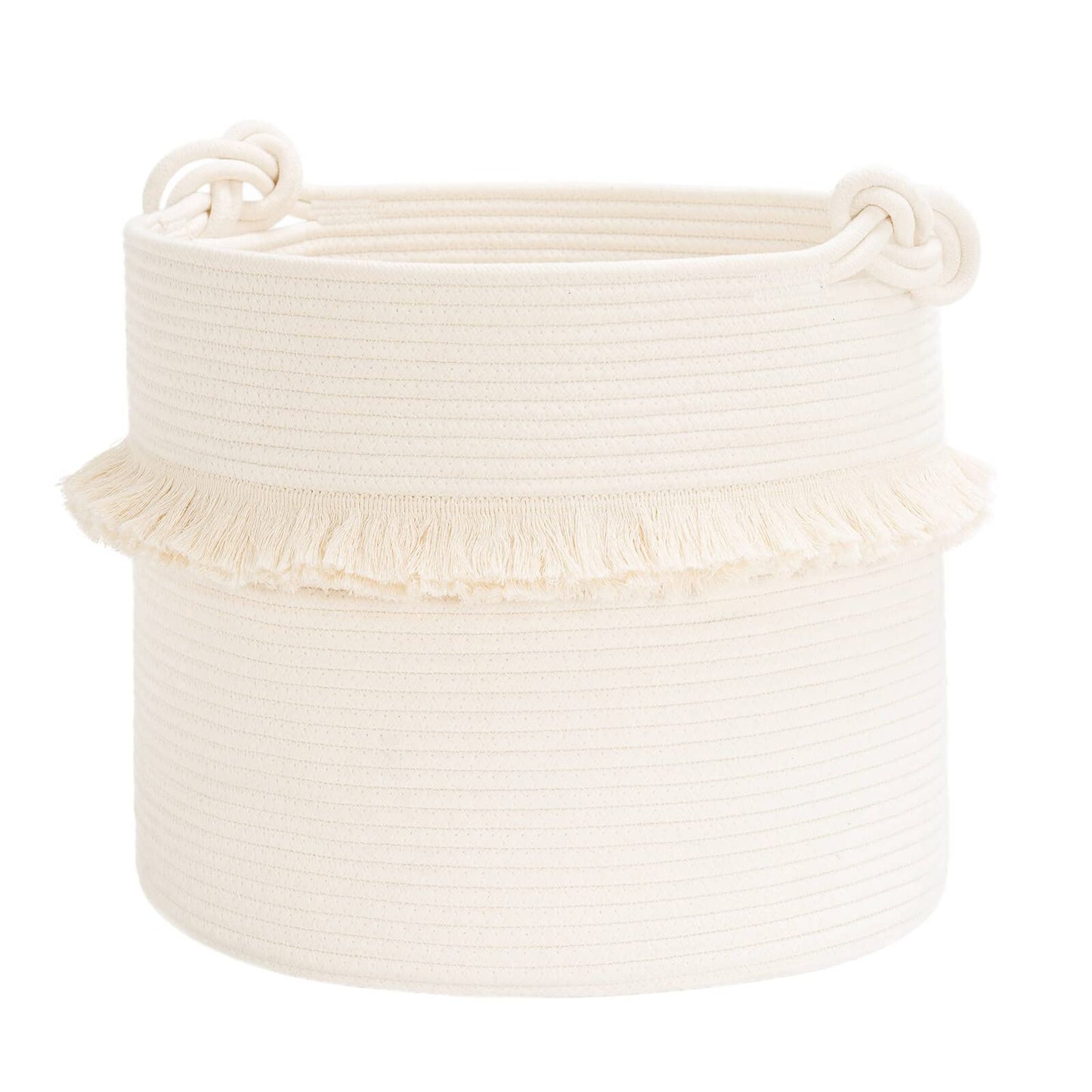 Cherrynow Large Woven Storage Baskets - 16'' X 13'' Cotton Rope Decorative Hamper For Nursery, Toys, Blankets, And Laundry, Cute