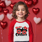 Toddler Boys T-Shirt Valentine'S Day Shirt Monster Truck Heart Crusher Tops Kids Long Sleeve Raglan Baby Tees 2T