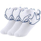 Yepami Big Girls Lace Socks Shimmering Cute Ruffle Comfortable Frilly Dress Ankle Socks 3 Pairs (Blue, Small, 2_Years)