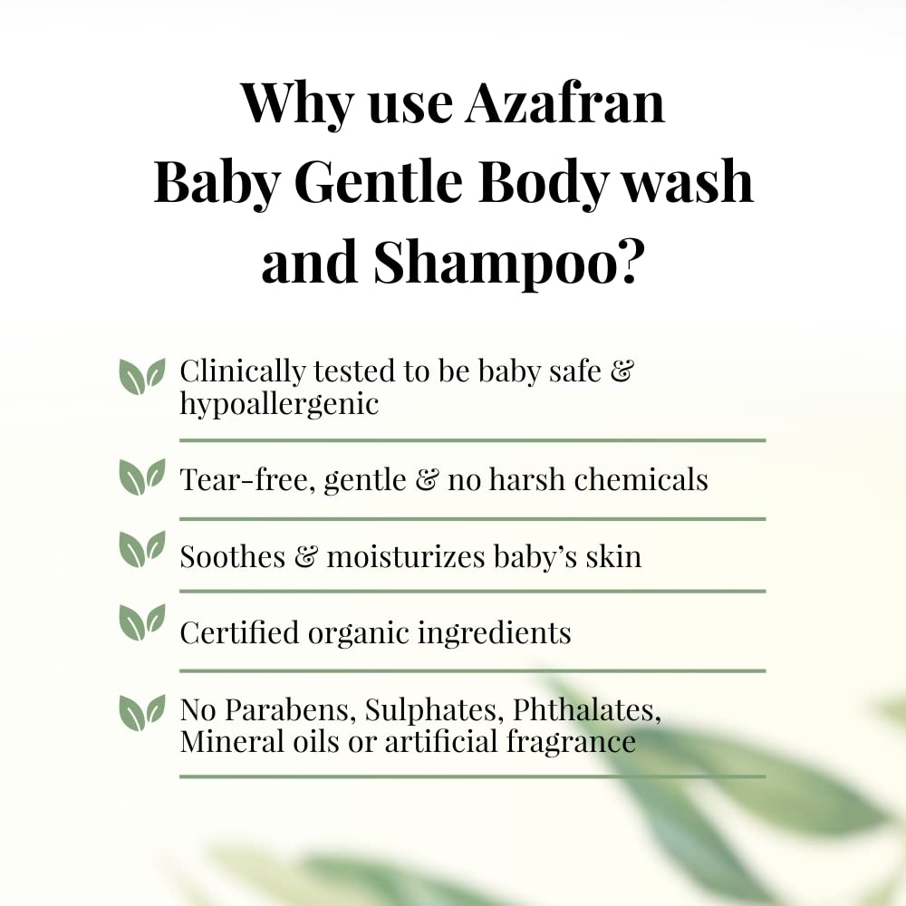 Azafran Organics Baby Gentle Body Wash And Shampoo, 200G