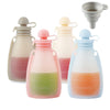 Pandaear Reusable Silicone Baby Food Pouches, 4 Pack Squeeze Pouches For Toddler Kids, Bpa-Free Silicone Refillable Baby Food St