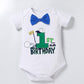 Odasdo Baby Boy My First 1St Birthday Smash Cake Outfit Golf Sports Party Supplies Bow Tie Romper Shorts Suspenders 3Pcs Set For