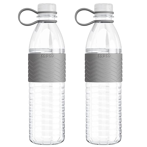 Copco Hydra Chevron Reusable Water Bottles | Clear Water Bottles For School, Gym, Travel, & More | Bpa Free Tritan Plastic Water