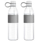 Copco Hydra Chevron Reusable Water Bottles | Clear Water Bottles For School, Gym, Travel, & More | Bpa Free Tritan Plastic Water