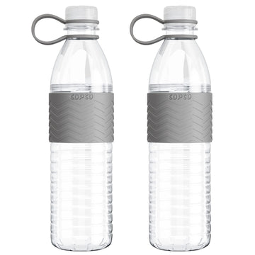 Copco Hydra Chevron Reusable Water Bottles | Clear Water Bottles For School, Gym, Travel, & More | Bpa Free Tritan Plastic Water