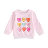 Dcohmch Toddler Girl Valentine'S Day Outfit Pullovers Heart Letter Print Shirt Sweatshirt Valentine Baby Girls Clothes (Light Pi