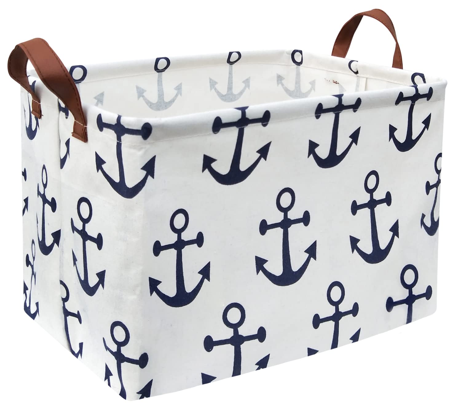 HIYAGON Kids Storage Basket Nautical Gift Basket Empty Boys Toy Storage Bin Organizer Box Rectangular Room Decor for Home,Books 