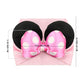 Jiahang 3D Baby Girl Mouse Ears Turban Headwrap With Satin Polka Dot Bow, Wide Velvet Hairband, Hair Bow Headband For Infant Tod