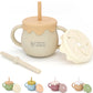 teensy peepsy Honey Jar Pot 3-in-1 Silicone Training Cup 8.5oz, Unisex Baby Sippy Cup with Straw & Snack Lid for 6 months+ Break