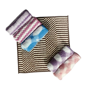 KLEANSHINE Soft Microfiber Baby Washcloth 25x25 cm Pack of 6 Multicolor | Gentle Newborn Face Cleaning Towel Infant Wipe Absorbe