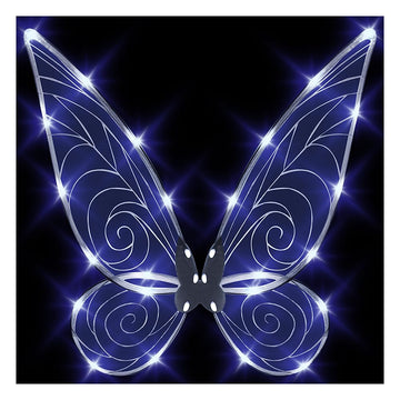 Quescu Light Up Fairy Wings For Adults,Led Butterfly Wings For Girls Women,Halloween Costume Dress Up, Gifts For Kids White
