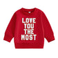 Bonangber Toddler Baby Girl Valentines Day Outfit Love Crewneck Sweatshirt Letter Long Sleeve Shirt Pullover Tops Valentines Day