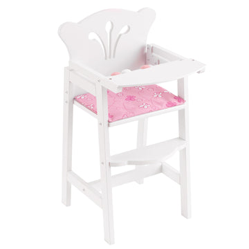 Kidkraft Lil' Doll Wooden High Chair, Furniture For 18-Inch Dolls, With Fabric Seat Pad