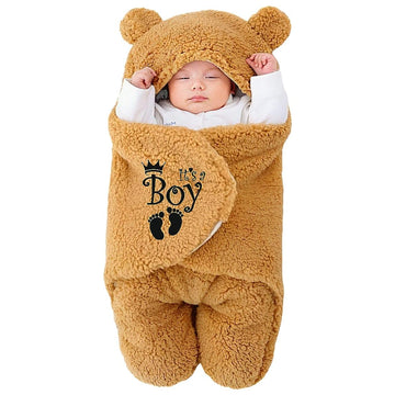 Swissberry Baby Blanket New Born Pack of Hooded Wearable Swaddle Wrappers Security Blankets Pack of 1 Pc.(Beige, 06 Months)